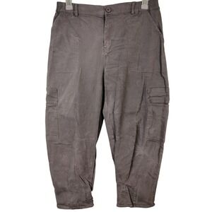 Lepunuo Mens 2XL Charcoal Gray Cargo Pants Elastic Waist Utility Tapered
